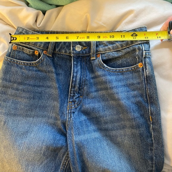 Topshop Mom Jeans high rise medium wash zipper fly straight leg 100% cotton - Picture 11 of 11